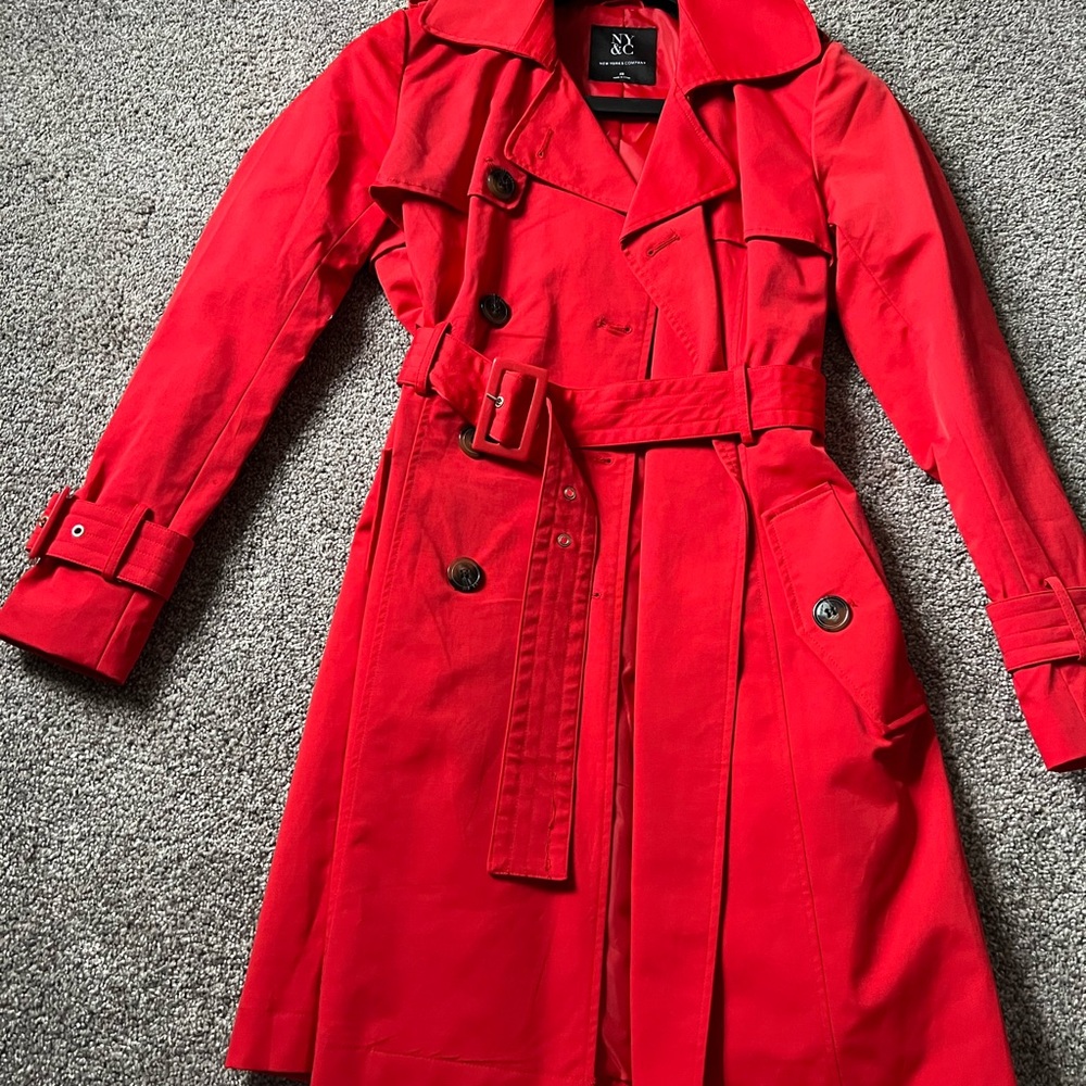 Women's Red Trench Coat